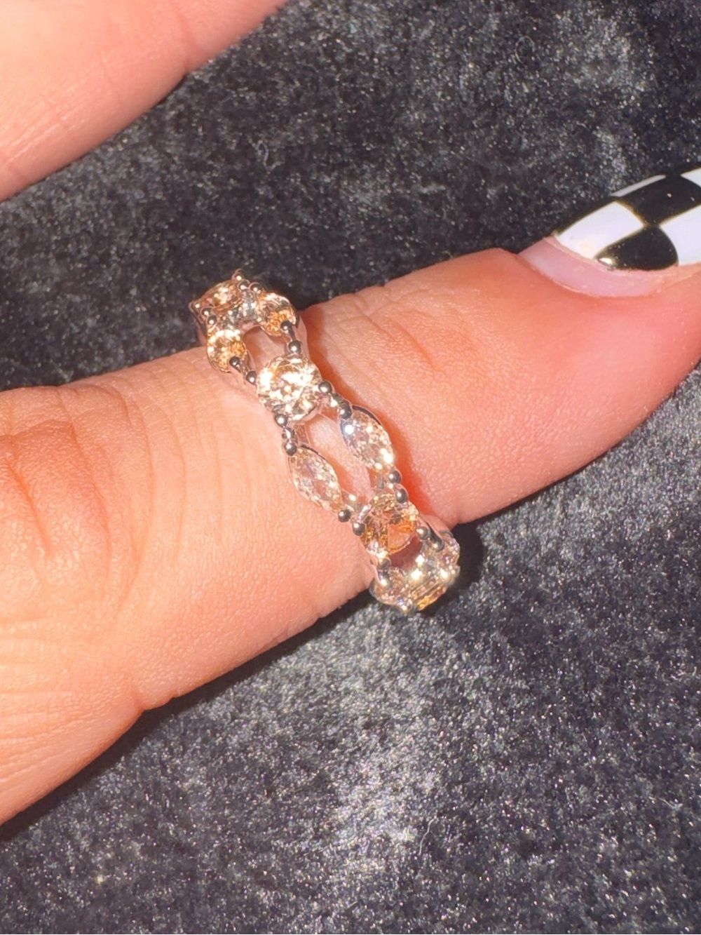 Rose Gold Crystal Infinity Band Ring - Women Jewelry